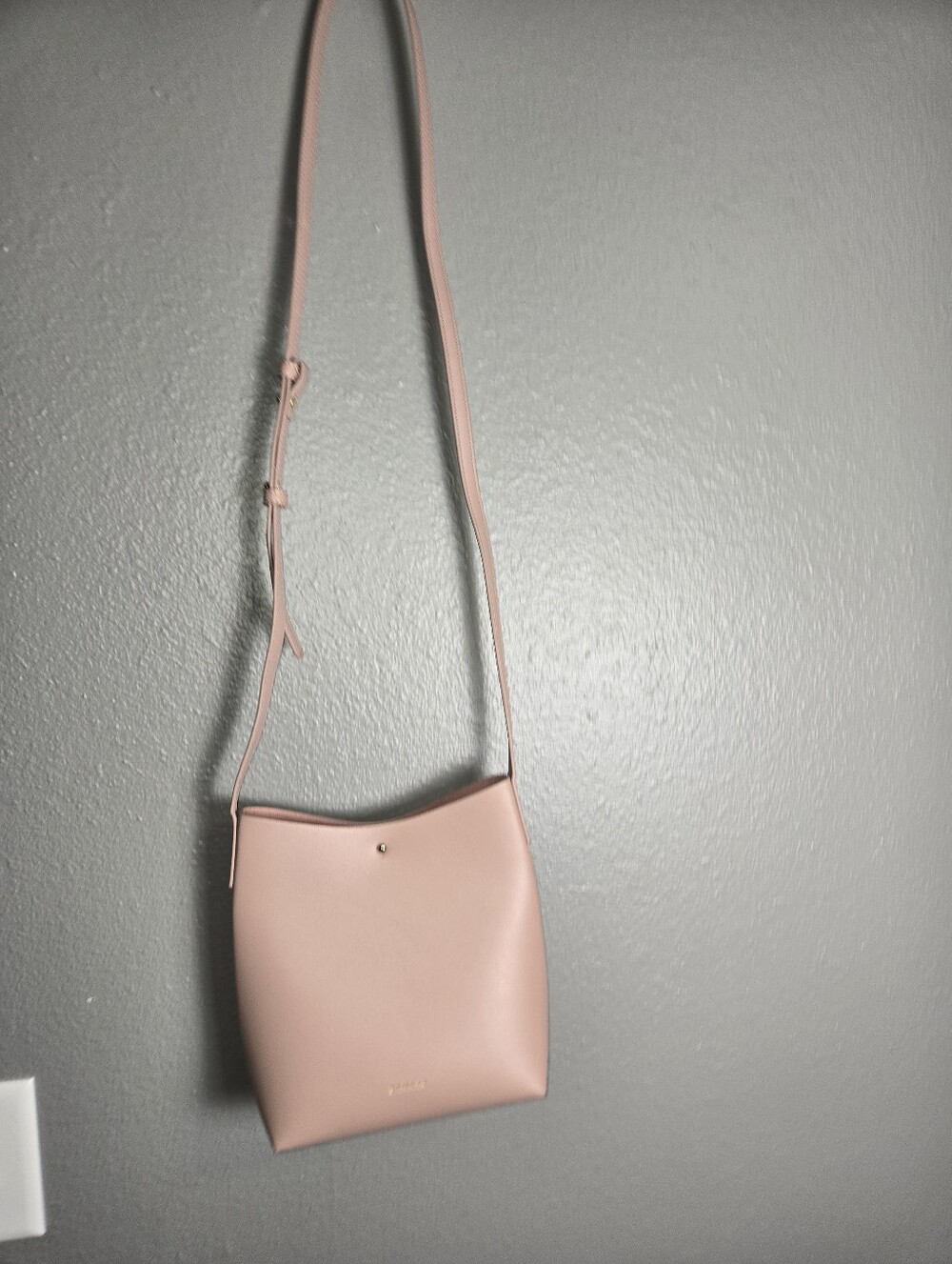 Samara Anthropologie Pink Leather Crossbody Bag Minimalist Women's Shoulder Bag